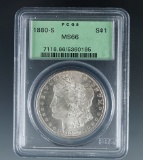 1880-S Morgan Silver Dollar Certified MS 66 by PCGS