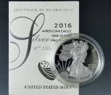 2016-W 30th Anniversary Proof American Silver Eagle in Original Box with COA