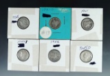 1928, 1931-D, 1941, 1941-S, 1942 and 1945-D Mercury Silver Dimes F-VF Details Cleaned