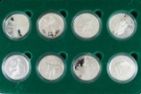 1996 Olympic Commemorative 8 Piece Proof Set 8 Silver Dollars in Original Box with COA