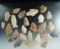 Set of 25 assorted Indiana arrowheads, largest is 2 3/4