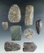 Nice group of assorted Midwestern stone, slate in Flint artifacts. Largest is 3 1/8