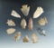 Group of 12 assorted arrowheads, largest is 2