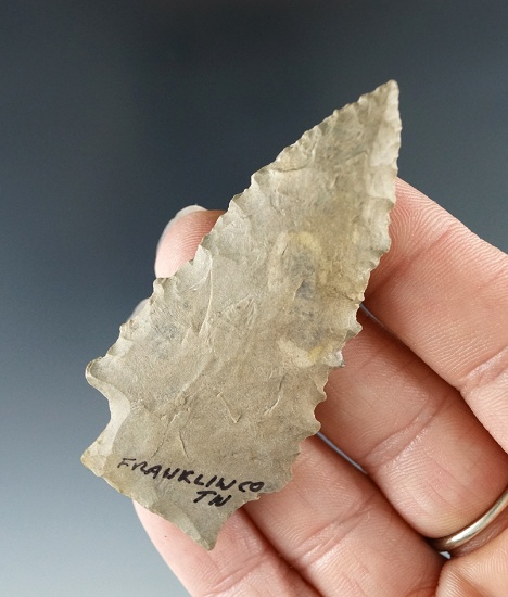 2 11/16" Kirk point made from Fort Payne chert found in Franklin County Tennessee.