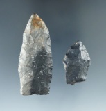 Pair of paleo dart points found in New York. Largest is 2 1/4