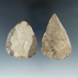 Pair of Flint blades found in New York, largest is 2 9/16