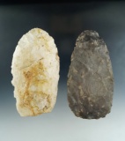 Pair of Flint Celts found in Indiana, largest is 4 7/8