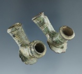 Pair of Iroquois Copper Pipes found in New York, both around 1 1/2