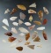 Group of 35 assorted arrowheads found in Nevada, largest is 1 3/8