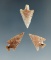 Set of 3 gempoints found in 1952 by Kaye Don Bruce in Benton Co., Washington, largest is 7/8