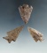 Set of 3 Columbia River arrowheads, largest is 1 3/4