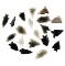 Group of 20 assorted Obsidian arrowheads found in Nevada, largest is 1 15/16