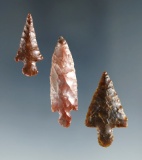 Set of 3 Columbia River Gempoints, largest is 1 3/8