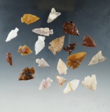 Group of 20 assorted arrowheads found in Nevada, largest is 1 1/8