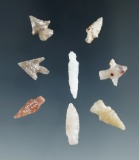 Nice set of 8 gempoints found by Kaye Don Bruce near the John Day Rapids.