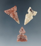 Set of 3 arrowheads found in the Southwest, largest is 7/8