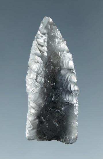 1 5/16" slightly shouldered obsidian projectile point that is nicely translucent found in Oregon.