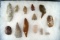 Group of 13 assorted flaked artifacts found in the Plains region. Largest is 3 5/eighths