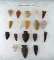 Set of 18 assorted arrowheads found in Merriman Co. Nebraska, largest is 1 11/16