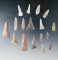 Group of 17 assorted Flint Drills found in the Midwestern U. S. Largest is 1 3/4