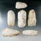 Set of six Flint Celts found in Illinois, largest is 4 3/16