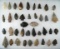 Large group of 39 assorted field found arrowheads found in Floyd Co. Georgia. Largest is 2 5/8