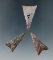 Ex. Museum! Set of three well flaked and nicely patinated Cottonwood Triangle points.