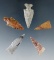 Set of five assorted arrowheads found in the southwestern U. S. Largest is 1 7/16