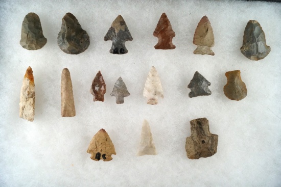 Group of assorted artifacts found in Halls Valley, Floyd Co. Georgia. Largest is 2".