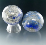 Pair of beautiful Lapis Lazuli Spheres, both around 1 3/4