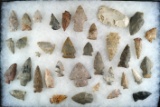 Group of 30+ Assorted Arrowheads. largest is 2 1/4