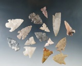 Set of 15 Southwestern U. S. Arrowheads, largest is 1 7/16