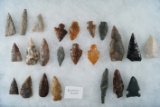 Group of 22 assorted points and Knives found by Norma Berg near the Columbia River, WA.
