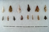 Set of 14 northwest coast Gempoints found on sites near the Columbia River in WA & OR