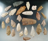 Large group of points and Knives, some are damaged. Found in Aiken Co. South Carolina.