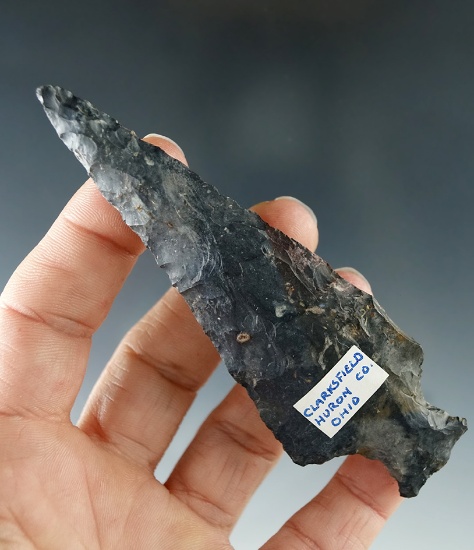 4" Ashtabula made from Coshocton Flint found near Clarksville, Huron Co. Ohio.