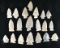 Set of 20 Assorted Ohio Arrowheads, largest is 2 1/4