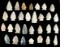 Set of 30 Assorted Ohio Arrowheads, largest is 1 5/8