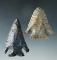 Pair of Archaic Cornernotch Points made from Upper Mercer Flint, largest is 2 1/4