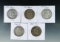1960-D, 1961-D, 1962-D and 2-1963-D Franklin Silver Half Dollars VF-XF