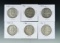 1949, 1951, 1953-D, 1958-D, 1963 and 1963-D Franklin Silver Half Dollars VF-AU