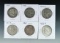 1949, 1950, 1953-D, 1961-D, 1963 and 1963-D Franklin Silver Half Dollars F-AU