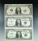 2 Consecutive 1957 B $1.00 Silver Certificates CU and A 1963 B Joseph Barr $1.00 Federal Reserve Not