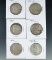 1949, 1950-D, 1957, 1958, 1962 and 1963-D Franklin Silver Half Dollars F-XF