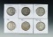 1949-D, 1951-S, 1957, 1958, 1961 and 1963-D Franklin Silver Half Dollars F-XF