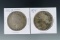 1922-D and 1924 Peace Silver Dollars VF-XF