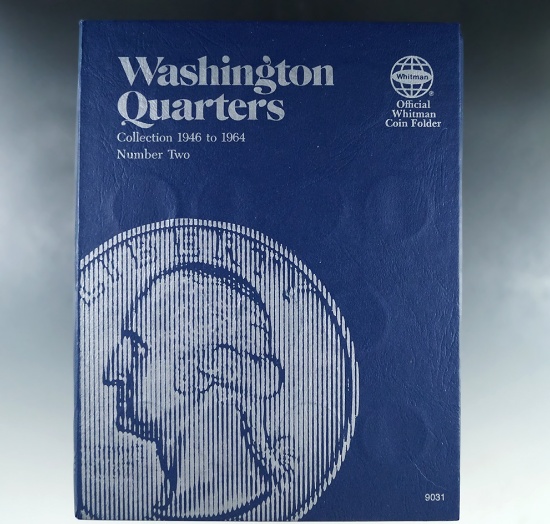 Set Washington Silver Quarters 1946-64 F-BU 46 Coins in Folder