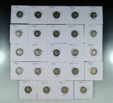 25 Different Date and or Mint Mark Mercury Dimes 1916-1945 AG-VF