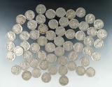 60 Assorted Buffalo Nickels Mostly Full Date G-F