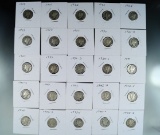 25 Different Date and or Mint Mark Mercury Dimes 1918-1945 AG-XF